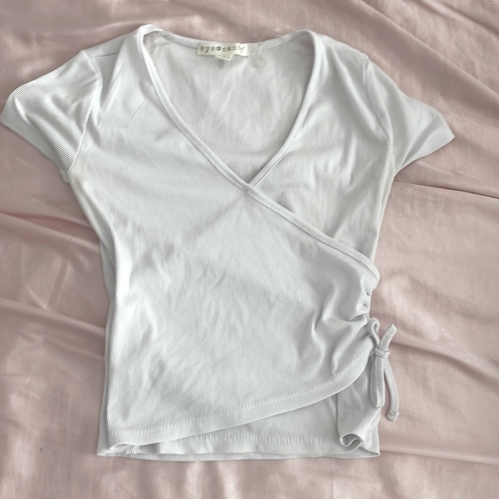 white wrap top